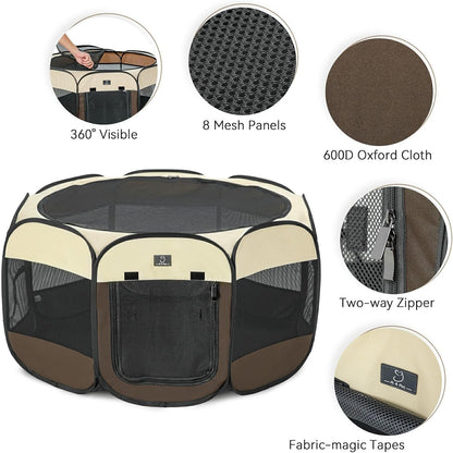 A 4 Pet PortablePet Playpen for Small Dogs, 27" Foldable Small Playpens for Puppy/Cat/Rabbit/Chick