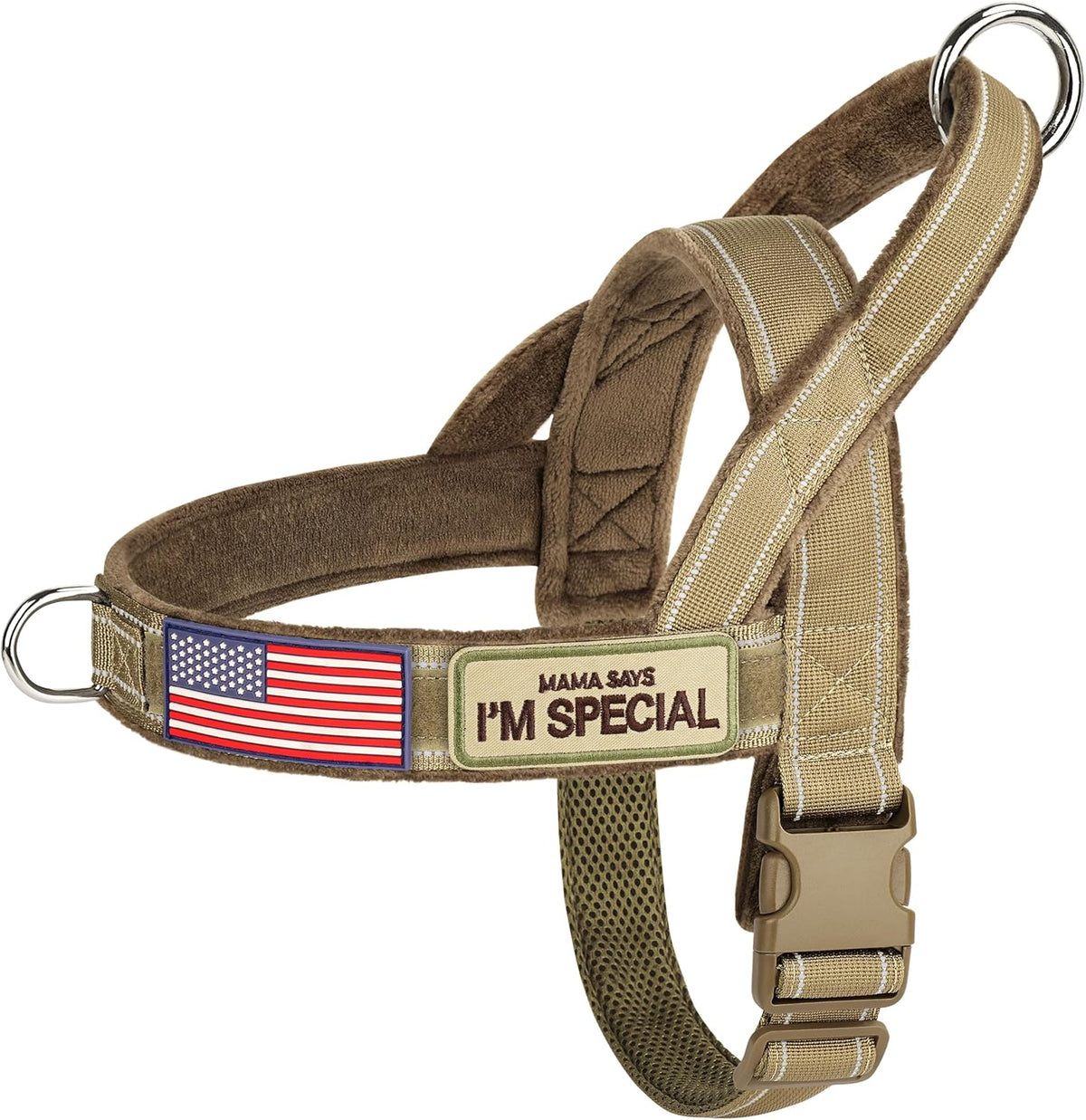 Forestpaw No Pull Dog Harness - Soft Flannel Padded Tactical Dog Vest Harness with Quick Release