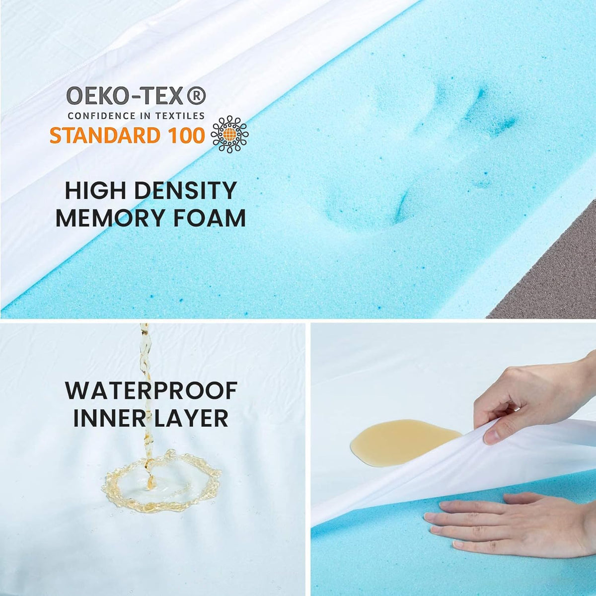 Orthopedic Memory Foam Bed for Large Dogs, Waterproof Cooling Pet Mats for Crate with Removable