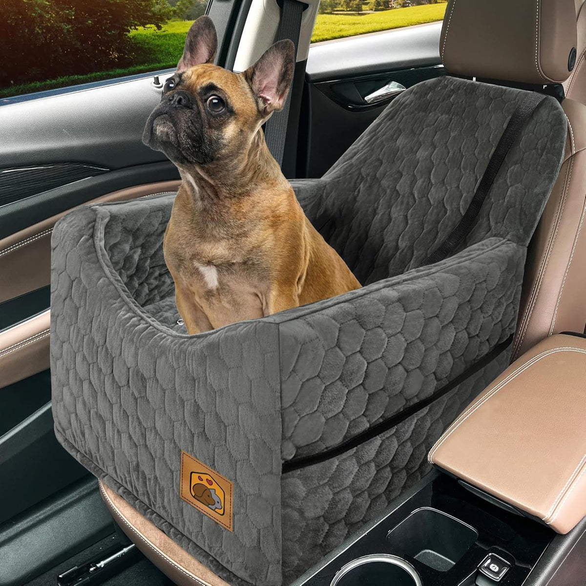 Dog Car Seat for Small/Medium Dogs, Memory Foam Dog Booster Seat, Travel Safety Per Car Seat with