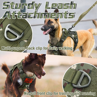 rabbitgoo Tactical Dog Harness for Large Dogs, No Pull Military Service Vest with Handle & Molle