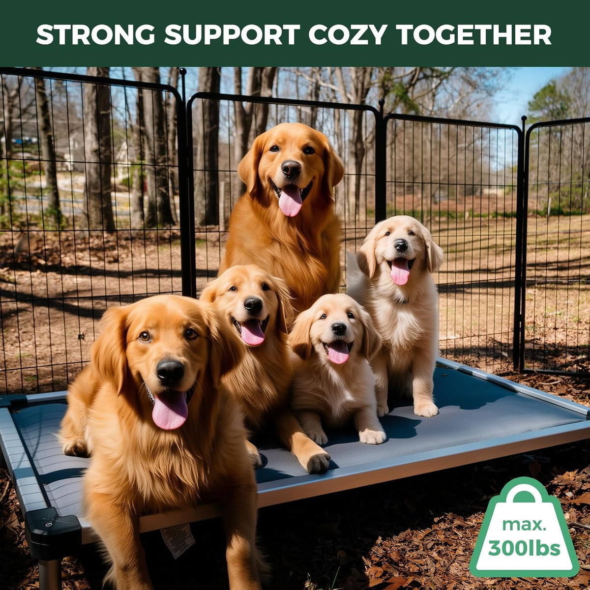 FXW TitanNest Chew-Proof Elevated Dog Bed, Raised Cot for Indoor/Outdoor/Camping Use, Durable &