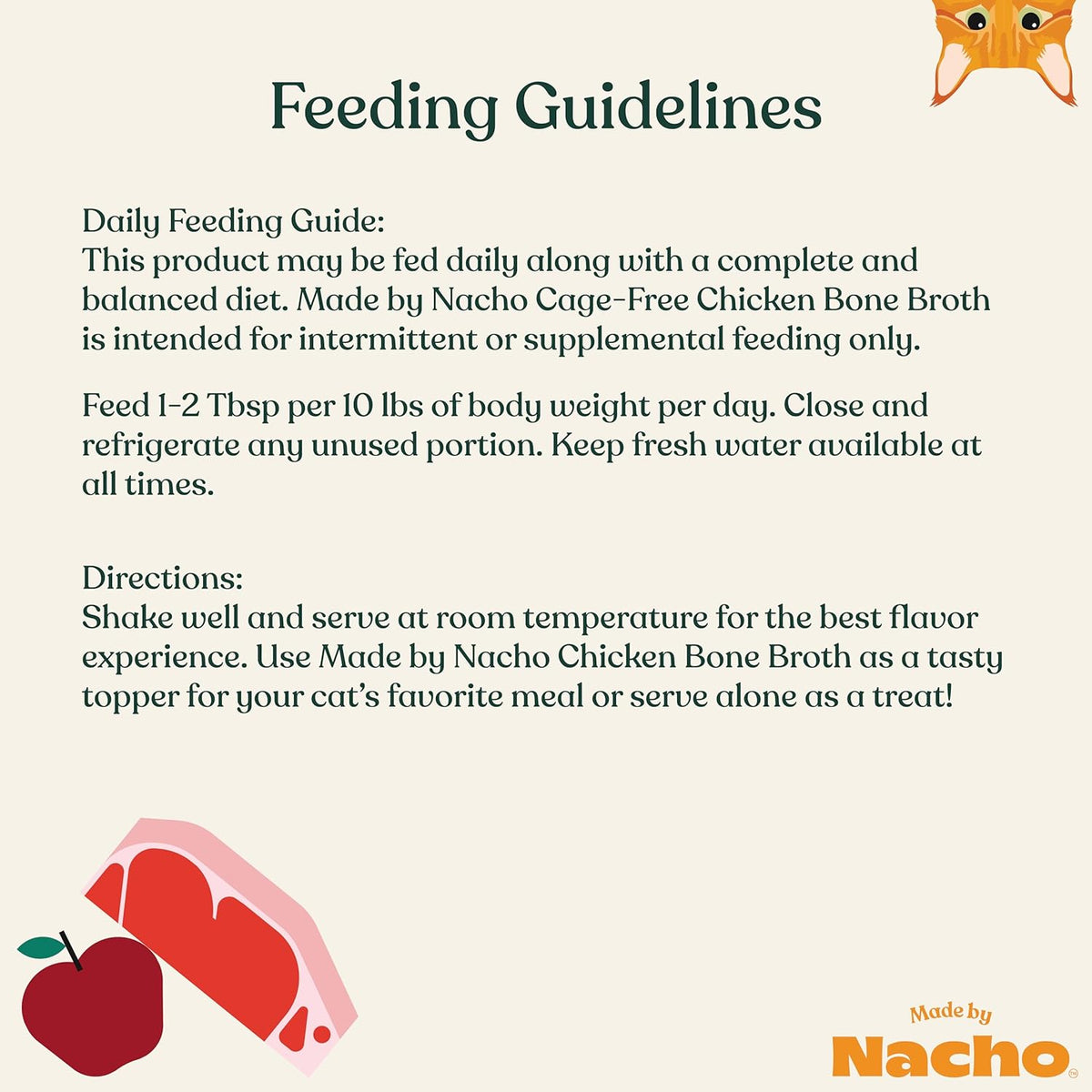 Made by Nacho Bone Broth Cat Food Topper for Hydration and Picky Eaters - Add Protein and Flavor to