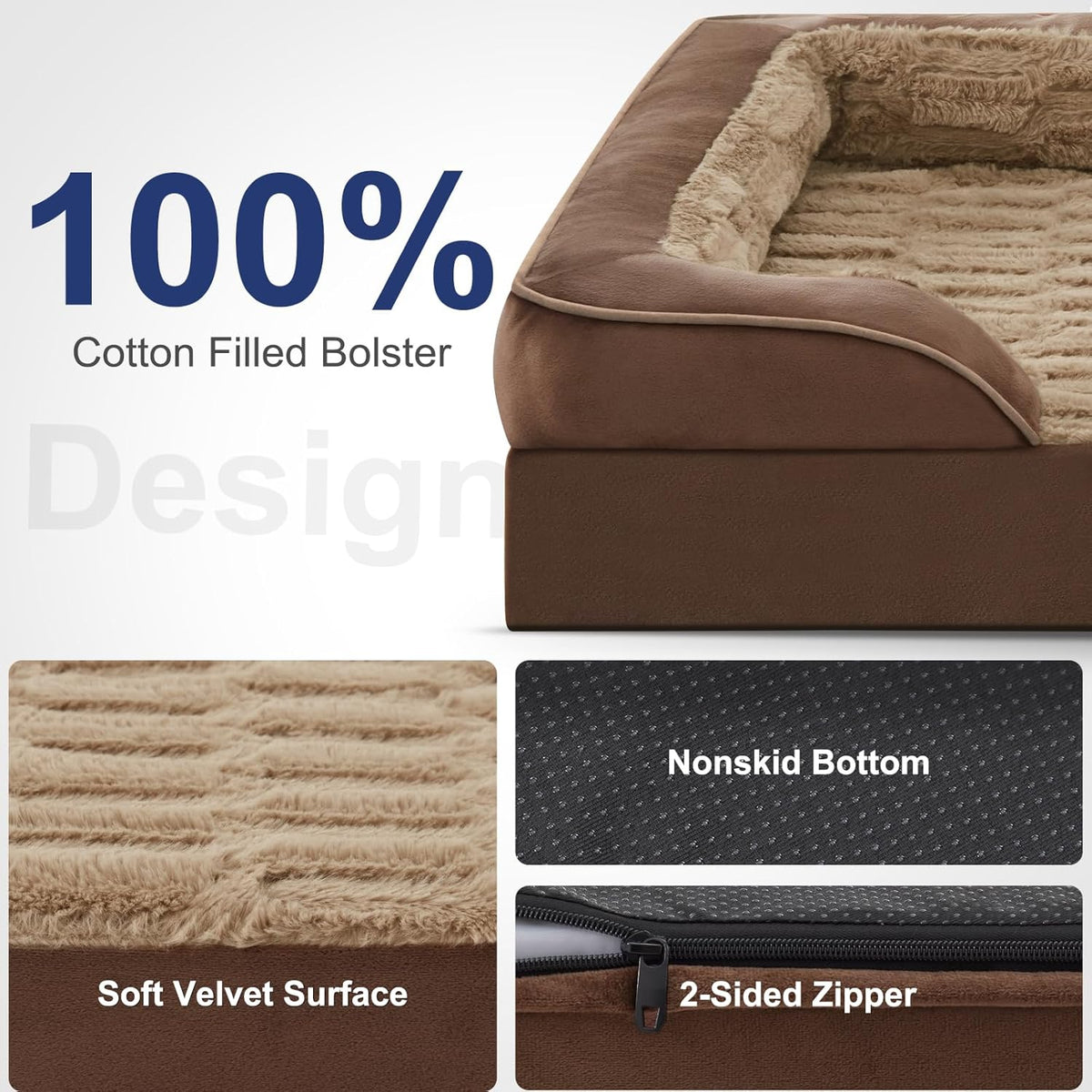 FURTIME Orthopedic Dog Beds for Large Dogs, Egg Foam Dog Bed with Ultra Comfy Supportive Foam
