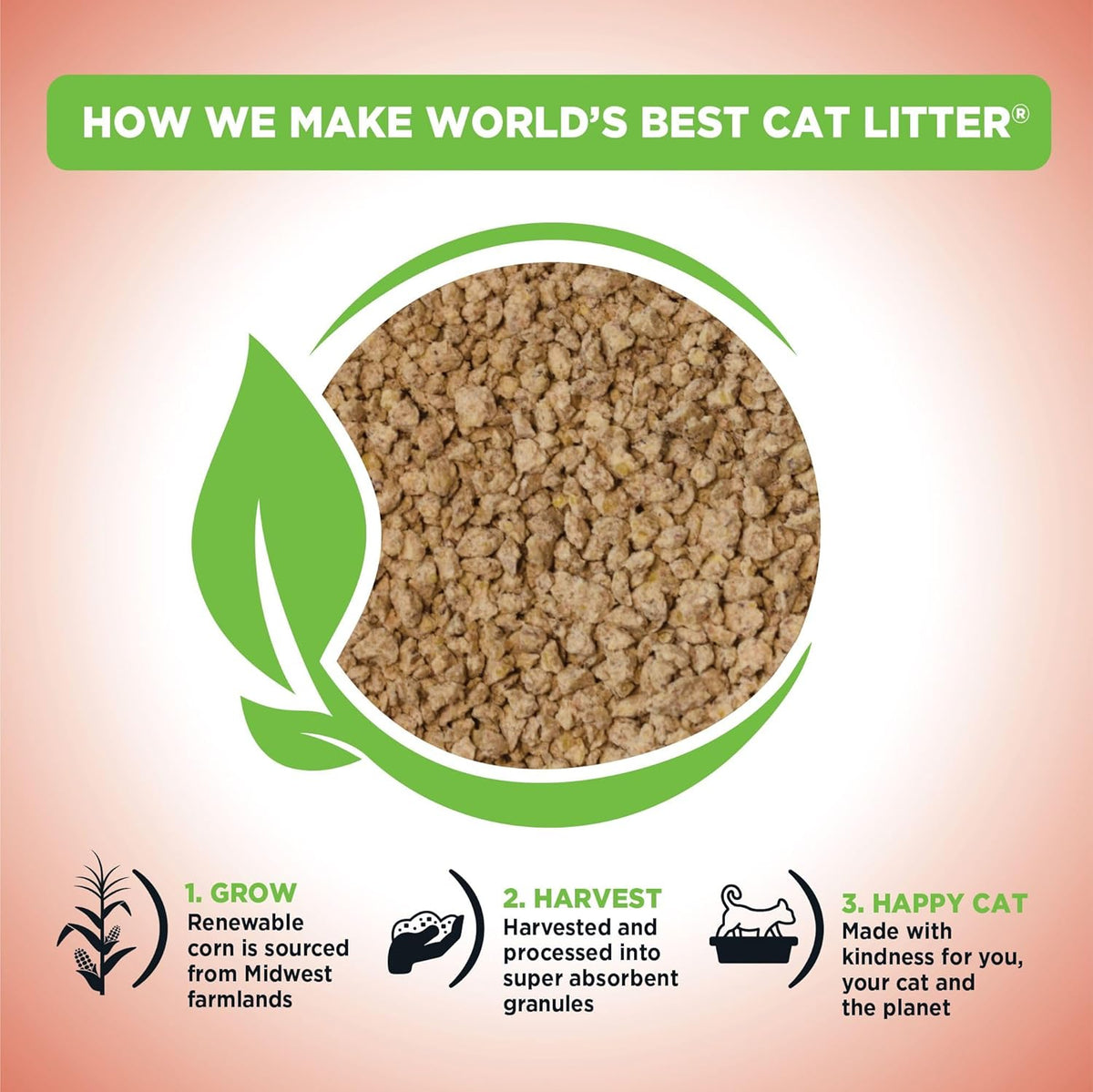 WORLD'S BEST CAT LITTER Multiple Cat Unscented, 8-Pounds - Natural Ingredients, Quick Clumping