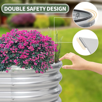 1MORE Galvanized Raised Garden Bed- Planter Garden Boxes Outdoor, Raised Beds for Gardening
