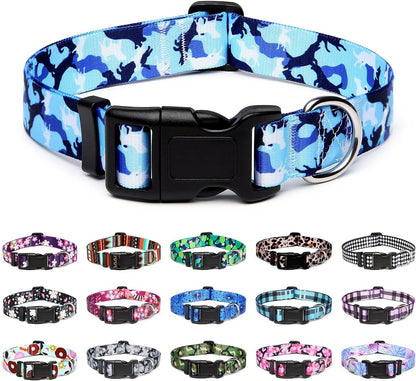 Mercano Adjustable Dog Collar - Special Design Patterns, Soft Nylon Comfortable Durable Pet Collar