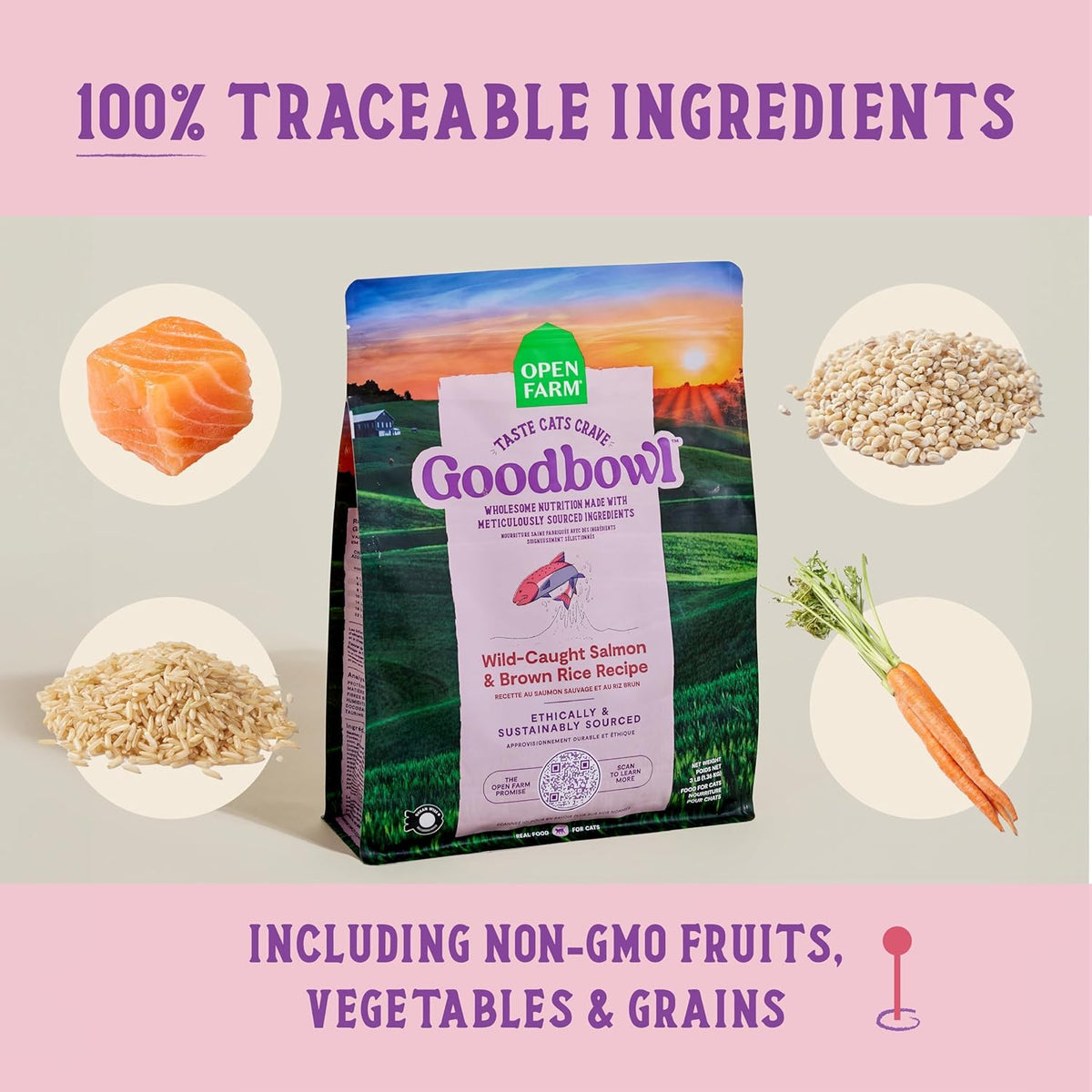 Open Farm Goodbowl, Protein Rich Dry Cat Food Made from Meticulously Sourced Simple Ingredients