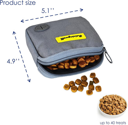 Dog Treat Pouch for Pet Walking and Training with Clicker Poop Bags Small Fanny Zipper Pack Holder