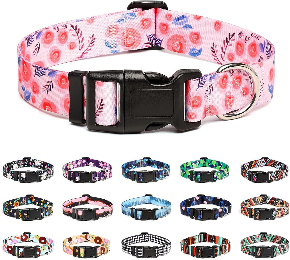 Mercano Adjustable Dog Collar - Special Design Patterns, Soft Nylon Comfortable Durable Pet Collar
