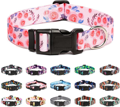 Mercano Adjustable Dog Collar - Special Design Patterns, Soft Nylon Comfortable Durable Pet Collar