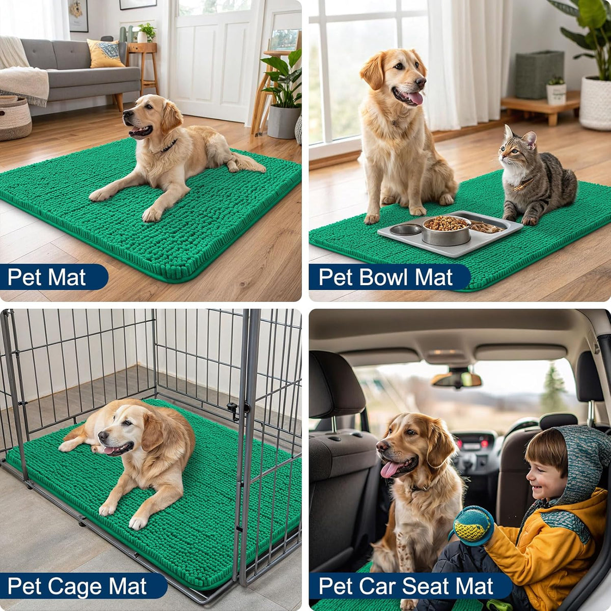 Smiry Dog Door Mat for Muddy Paws 30x20, Absorbs Moisture and Dirt Doormat, Non-Slip Washable Quick