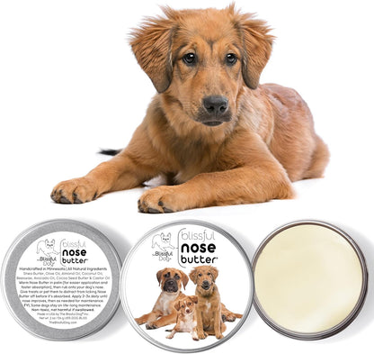The Blissful Dog 3 Cute Puppies Nose Butter, Versatile Dog Nose Balm for Dry Nose, Handcrafted Nose