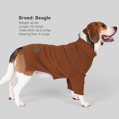 cyeollo 2XL Dog Sweater, Warm Stretchy Sweaters for Large Dogs Boy, Pullover Knitted Thermal Winter