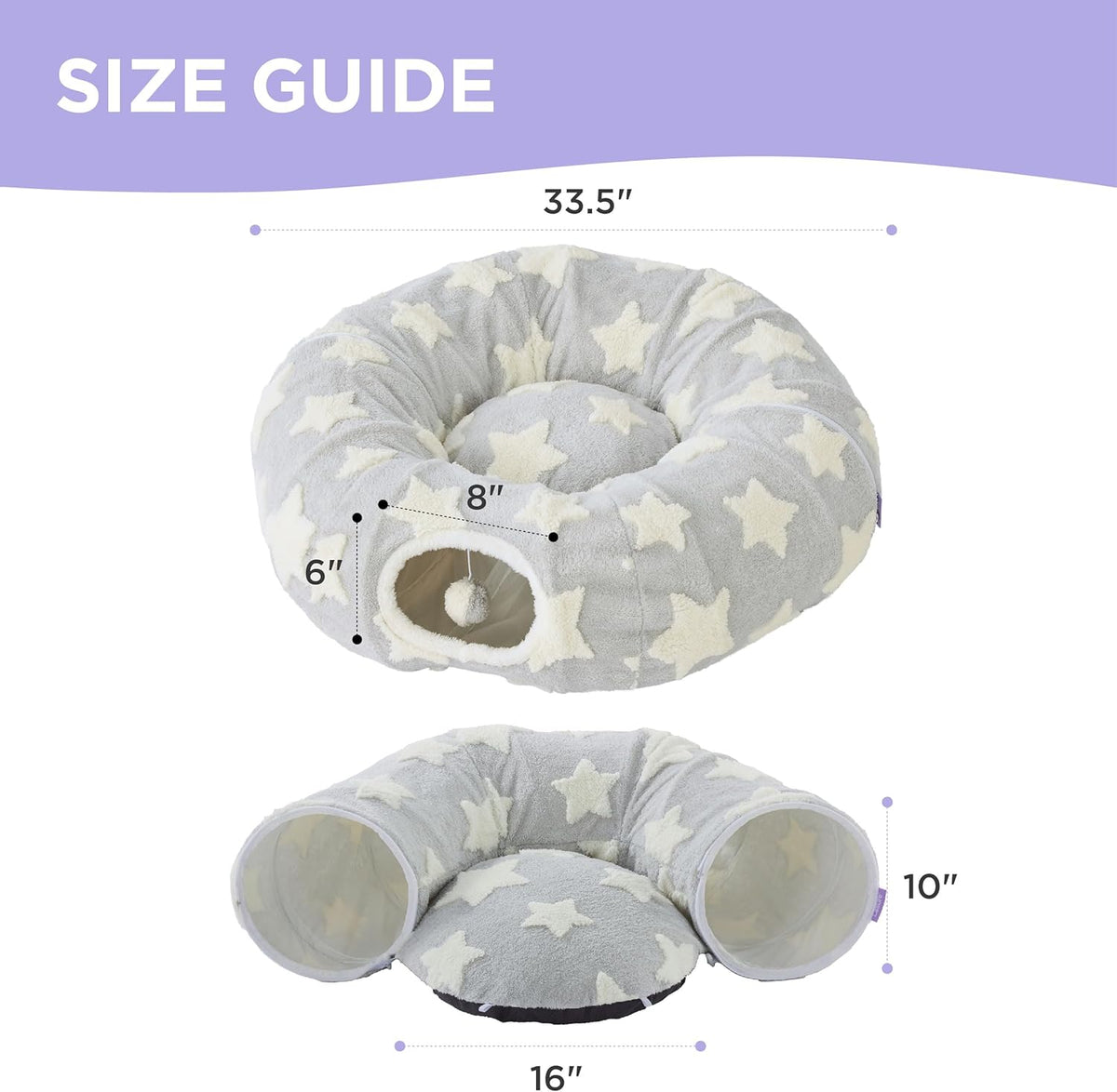 Lesure Cat Tunnel Bed for Indoor Cats - Cute Cat Donut Tunnel Toys for Small Large Cats with