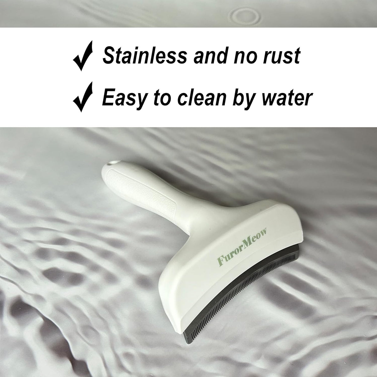 Pet Deshedding Tool with Curve Blade, Cat Grooming Brush, Tight V-shaped Teeth Shedding Comb for