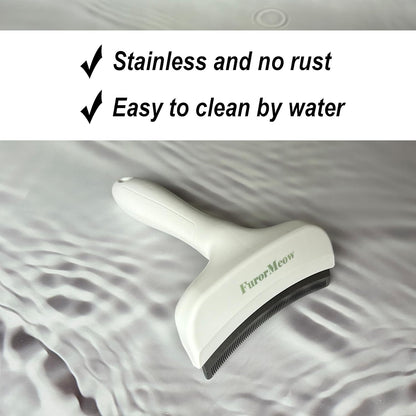 Pet Deshedding Tool with Curve Blade, Cat Grooming Brush, Tight V-shaped Teeth Shedding Comb for
