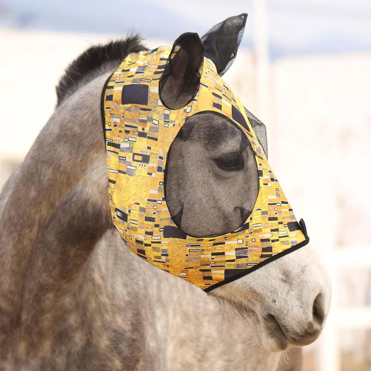 Harrison Howard Super Comfort Stretchy Fly Mask Large Eye Space with UV Protection Soft on Skin