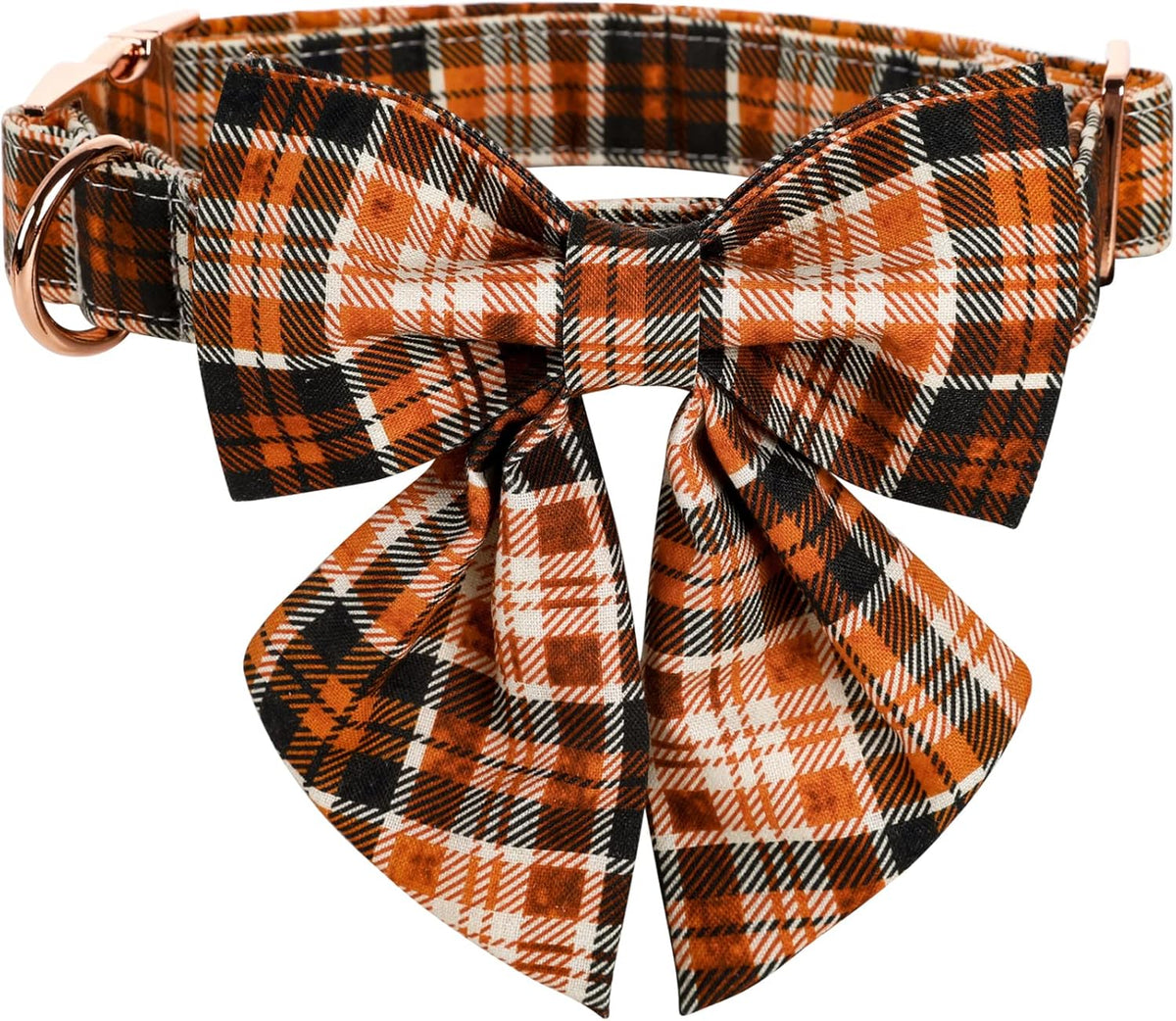 Lionet Paws Halloween Dog Collar with Bowtie - Cute Cotton Adjustable Fall Bowtie Dog Collar with