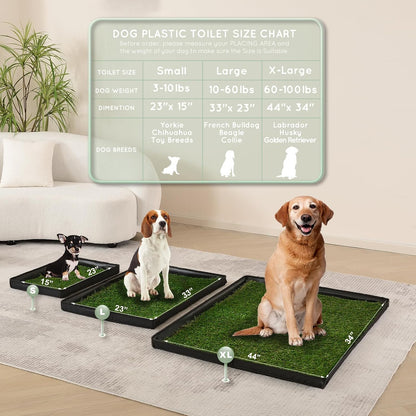Dog Grass Pad with Foldable Dog Litter Box, Small Liner Base (23”×15”) for Balcony, 2 Artficial