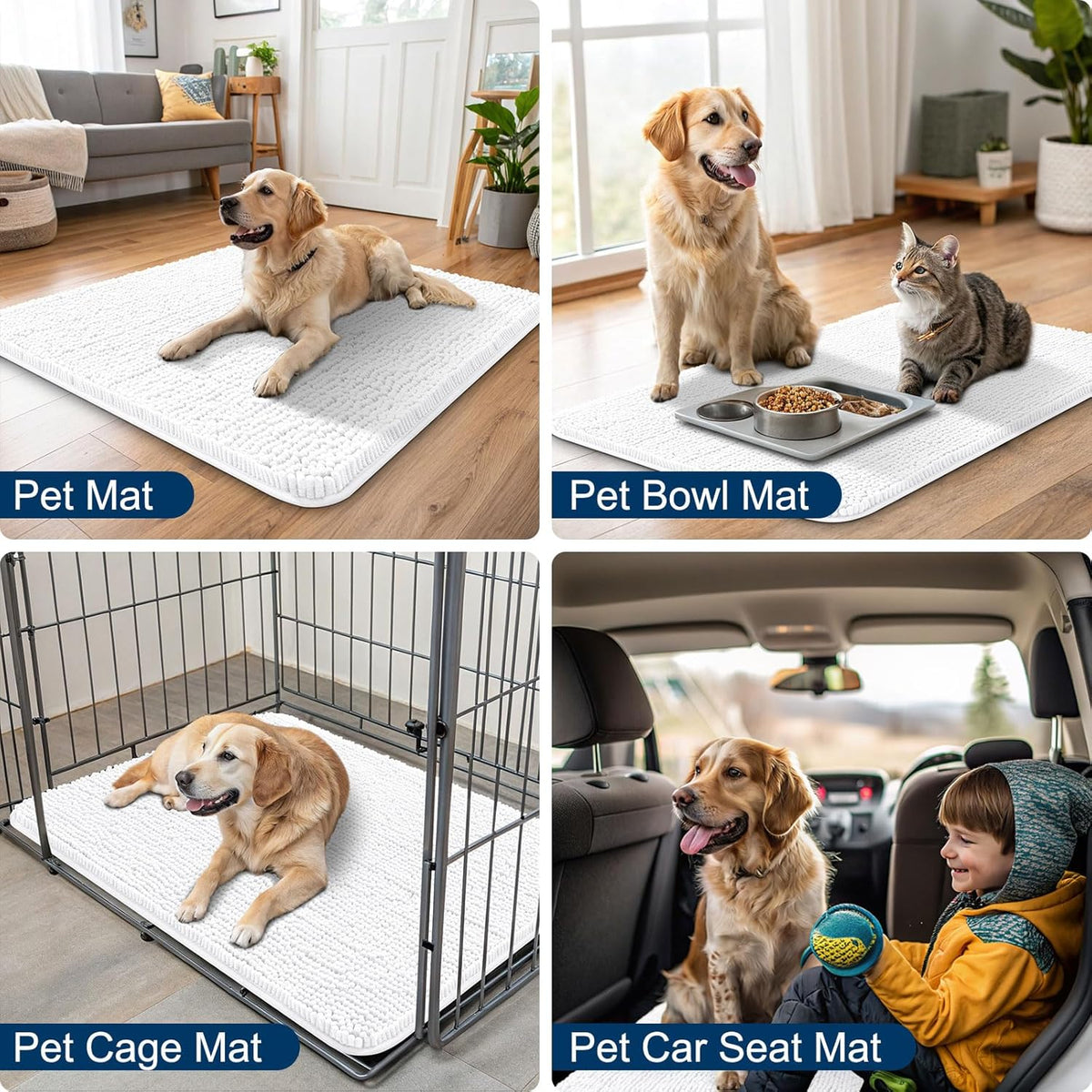 Smiry Dog Door Mat for Muddy Paws 36x24, Absorbs Moisture and Dirt Doormat, Non-Slip Washable Quick