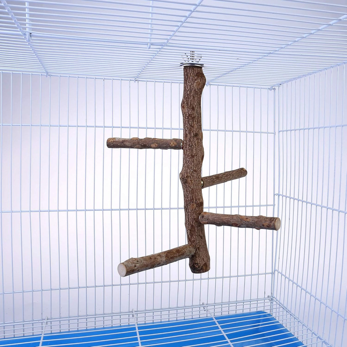 Bird Perch Stand Toy, Natural Wood Parrot Perch Bird Cage Branch Perch Accessories for Parakeets