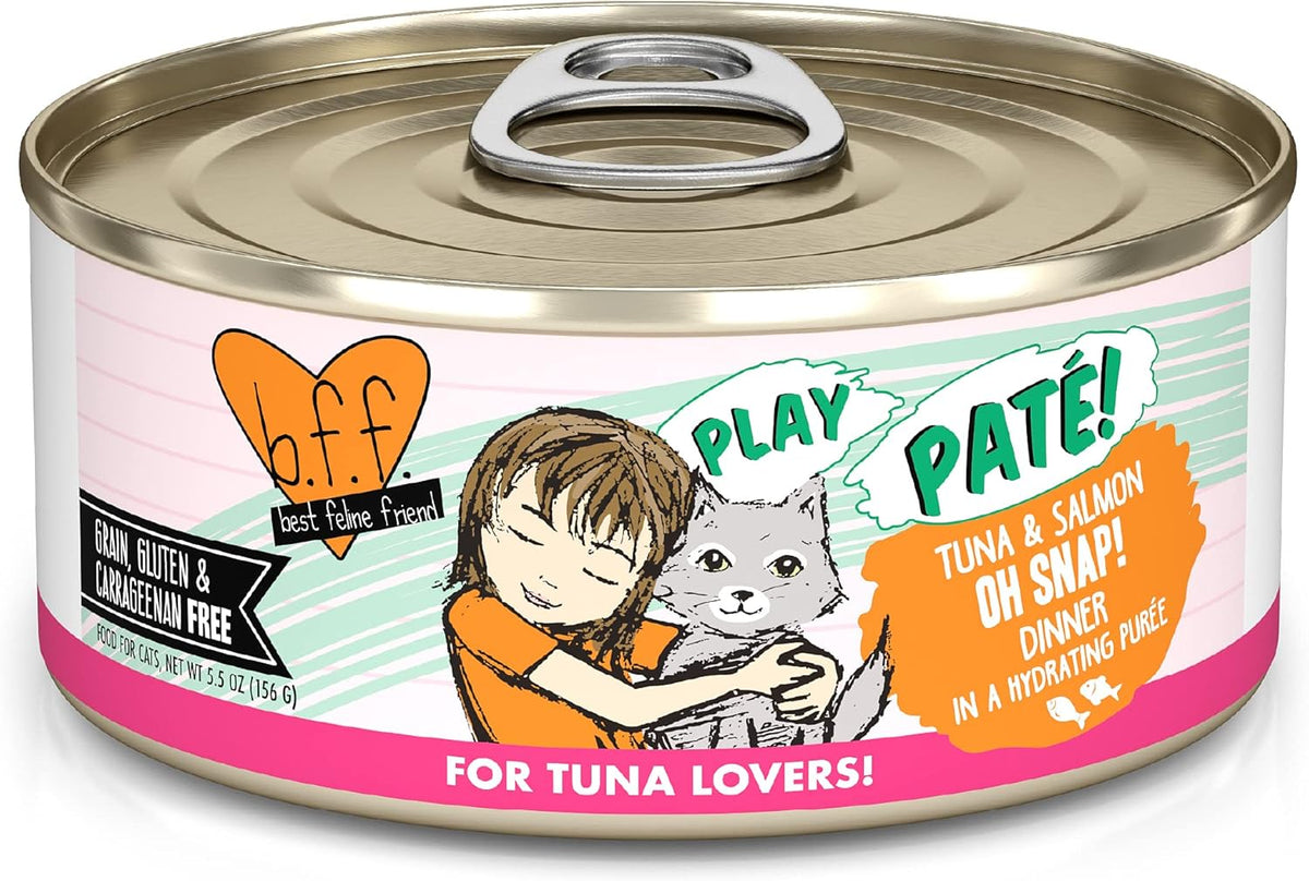 Weruva B.F.F. Play - Best Feline Friend Paté Lovers, Aw Yeah!, Tuna & Salmon Oh Snap! with Tuna &