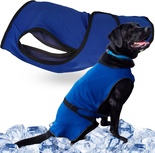 Dog Cooling Vest – Lightweight Summer Jacket for Dogs with Zip Neck & Velcro – Easy On/Off Cooling