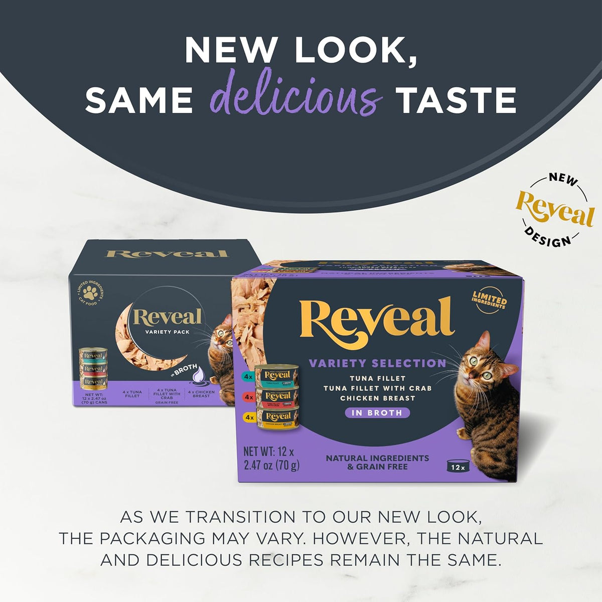Reveal Natural Wet Cat Food, 12 Count, Grain Free, Limited Ingredient Canned Food for Cats, Fish