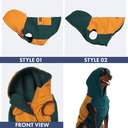 Spark Paws Reversible Dog Sweater, Sherpa Jacket Vest with Warm Fleece Lining, Warm Coat for