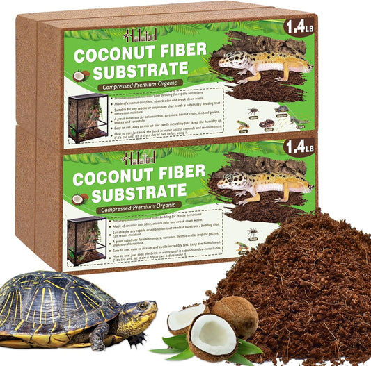 Halatool 4Pack Coconut Fiber Substrate Natural Premium Coco Coir Terrarium Aquarium Substrate for