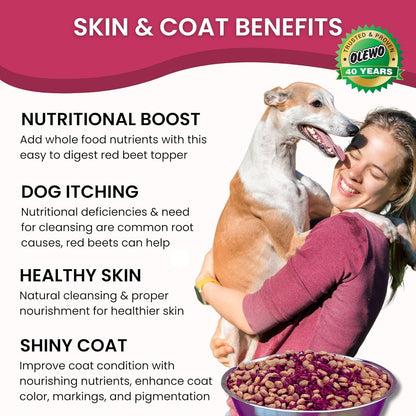 Olewo Original Red Beets for Dogs – Natural Anti Itch for Dogs, Dog Food Topper, Immune, Cleansing