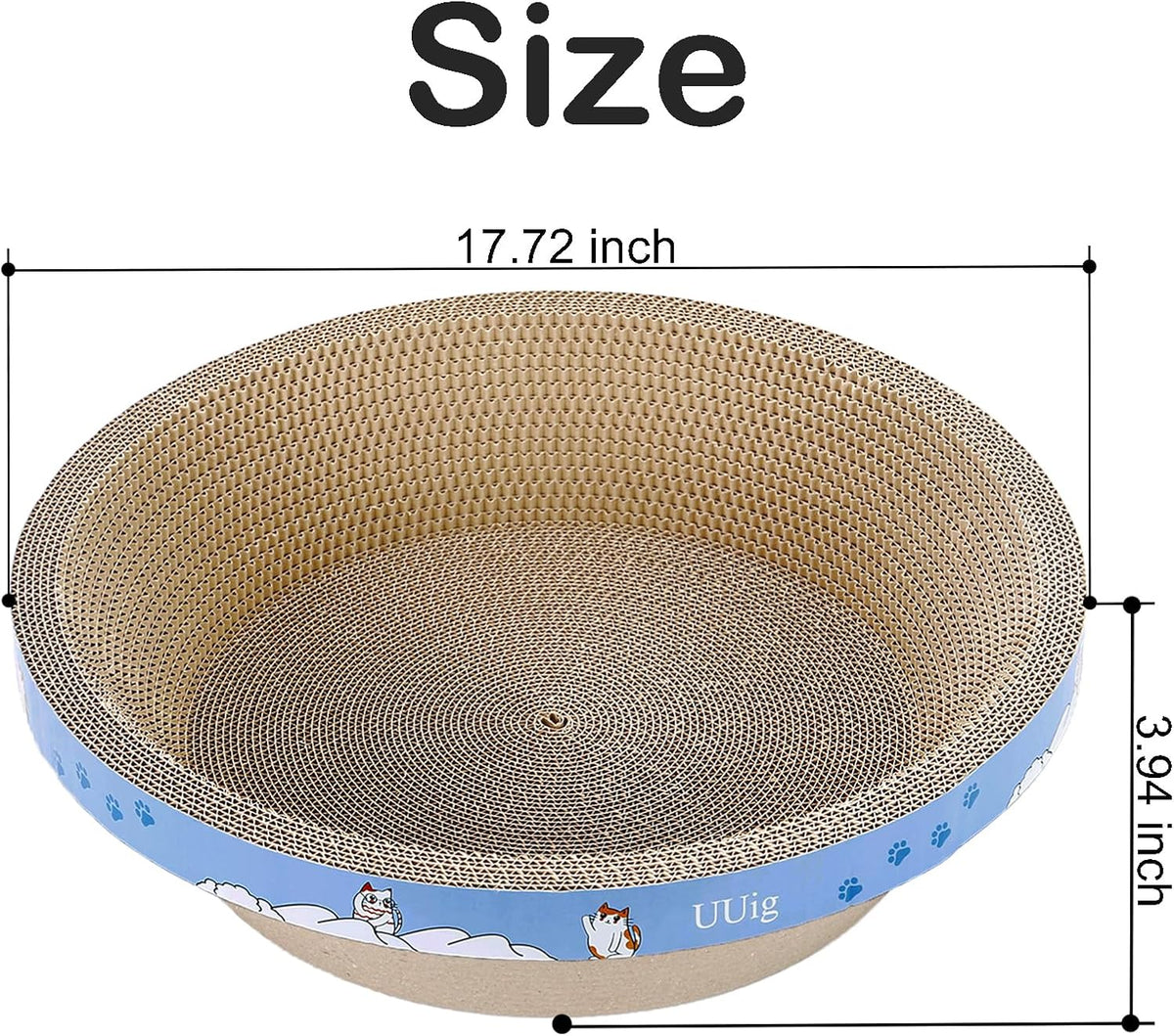 Cat Scratcher, 17.7x17.7 inches Cardboard Cat Scratchers for Indoor Cats, Large Cat Scratching