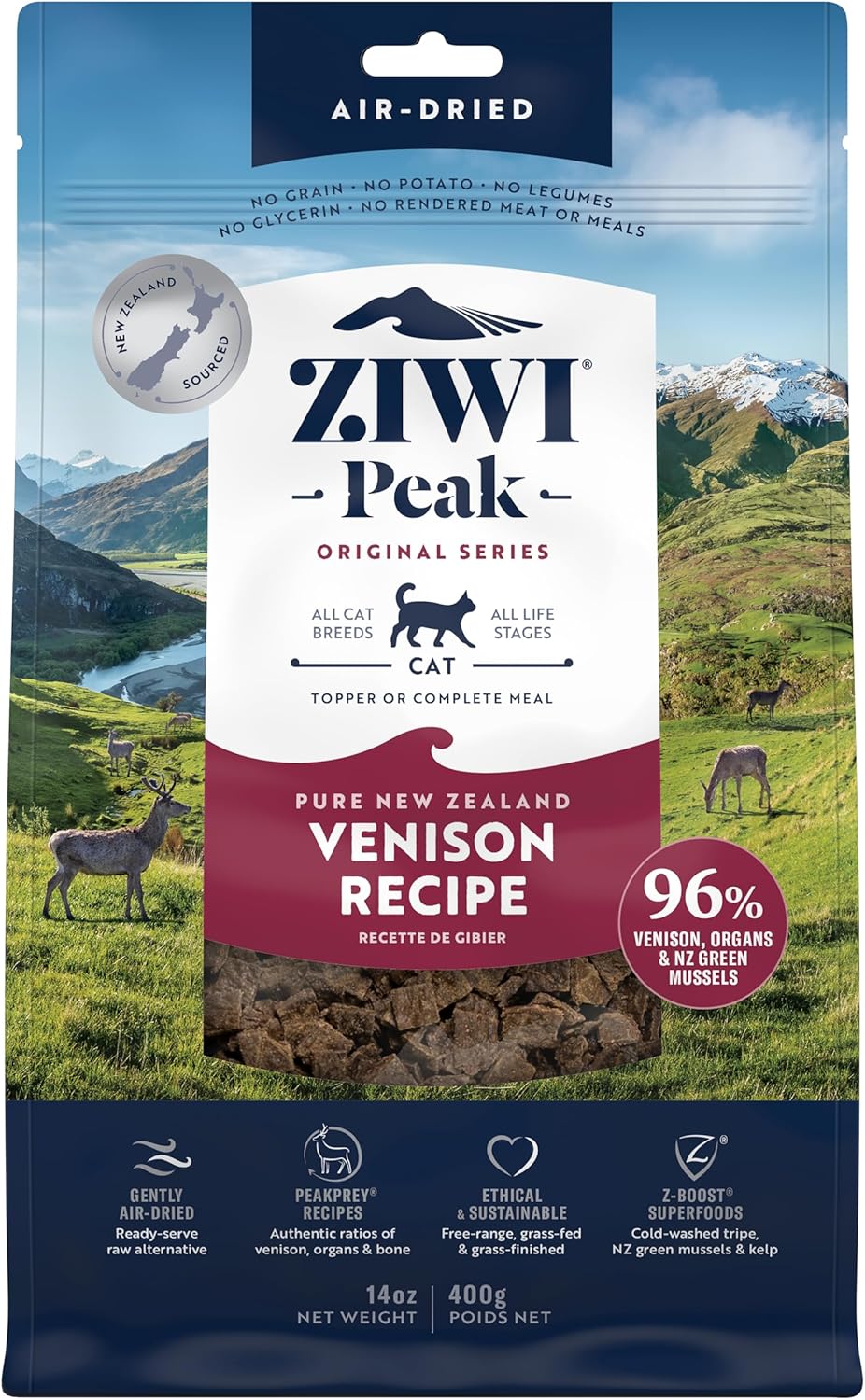ZIWI Peak Air-Dried Cat Food – Venison - All Natural, High Protein, Grain Free, Limited Ingredient