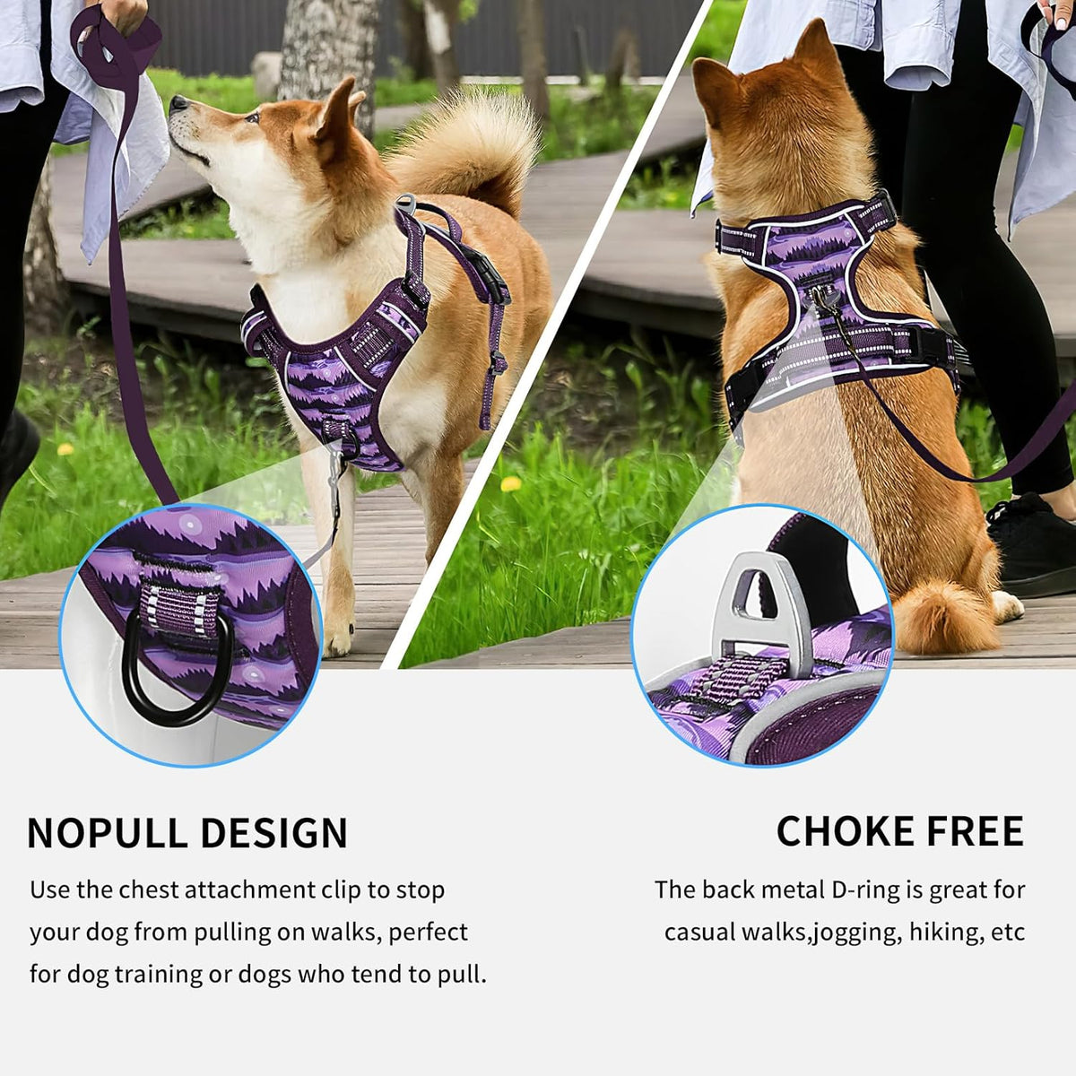 Timos Dog Harness,No-Pull Pet Harness Adjustable Soft Padded Dog Vest,Reflective No-Choke Pet