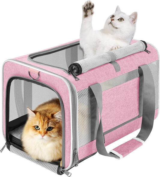 Cat Carrier 20lbs Top Open/Soft Sided Small Pet Dog Travel Carrying Crate/Collapsible Puppy