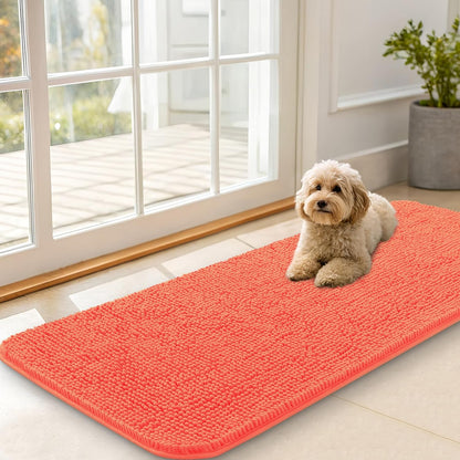 OLANLY Dog Door Mat for Muddy Paws 47x20, Absorbs Moisture and Dirt, Absorbent Non-Slip Washable