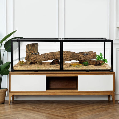 REPTIZOO 84 Gallon Large Reptile Terrarium Extra-Long 60" x 18" x 18" Spliceable Glass Reptile