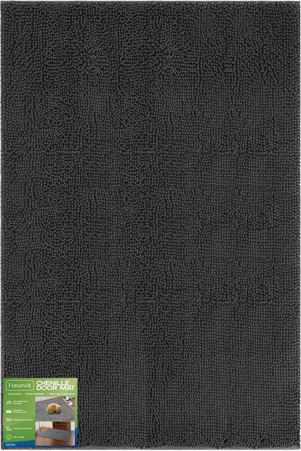 Dog Door Mat for Muddy Paws, 72" x 48" Chenille Absorbent Front Door Mat Inside, Large Runner Mud