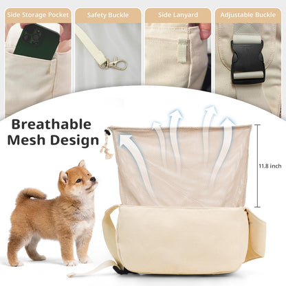 Dog Sling Carrier for Small Dogs and Cats, Lightweight Collapsible Pet Travel Bag with Adjustable