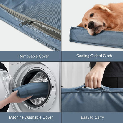 Outdoor Dog Bed for Small Dogs, Waterproof Dog Crate Bed for Small Dogs, Orthopedic Egg Crate Foam