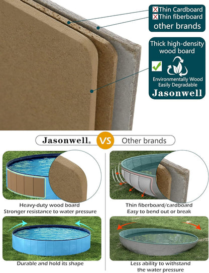 Jasonwell Foldable Dog Pet Bath Pool Collapsible Dog Pet Pool Bathing Tub Kiddie Pool Doggie Wading