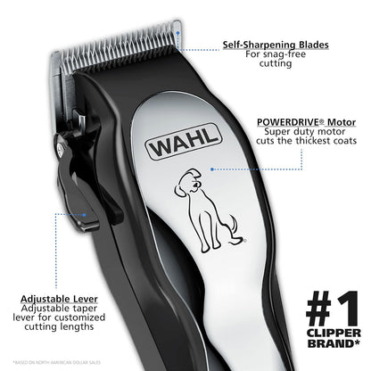 Wahl USA Clipper Pet-Pro Dog Grooming Kit - Electric Corded Dog Clipper for Dogs & Cats with Fine &