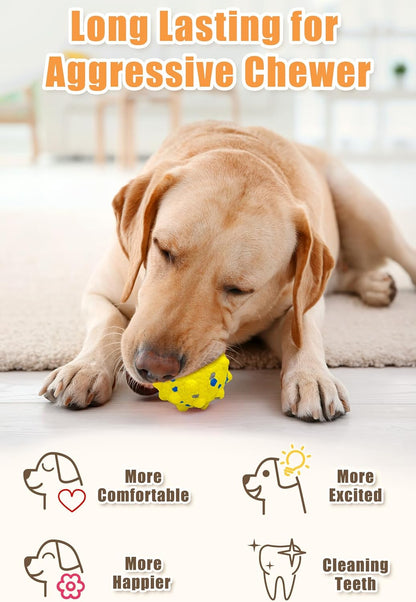 3.7'' Dog Balls for Dogs Aggressive Chewers Indestructible Tennis Durable Bouncy Interactive Dog