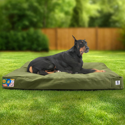Sytopia 42-Inch Canvas Outdoor Dog Bed, Washable & Waterproof with Chew-Resistant Removable Cover
