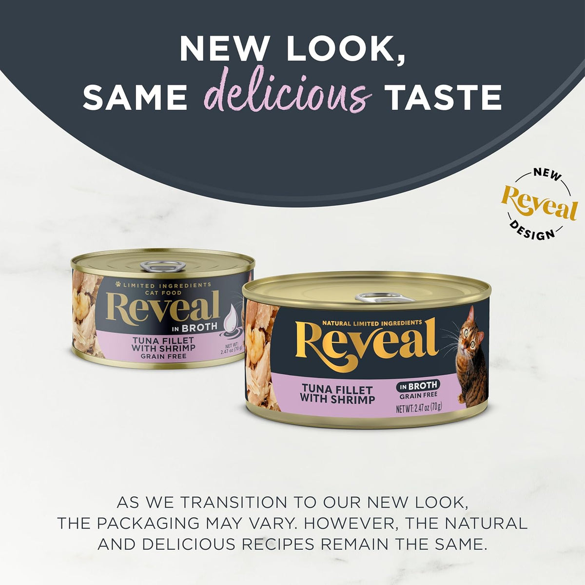 Reveal Natural Wet Cat Food, 24 Count, Grain Free, Limited Ingredient Canned Food for Cats, Tuna