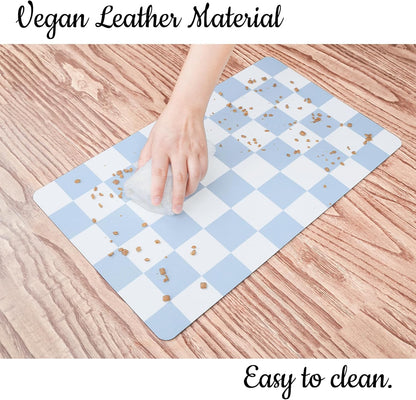 Ralxion Checkered Dog Feeding Mat, Absorbent Mats for Dog Food and Water Bowl, Dispenser, Retro