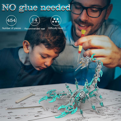 Scorpion 3D Metal Puzzles Kits for Adults Teens – 454 Pcs – Mechanical Assembly Models – 4 Hours to