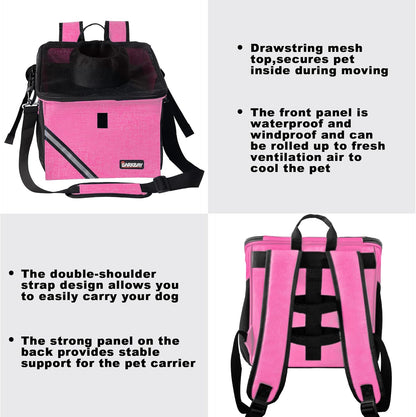 Pet Carrier Bicycle Basket Bag Pet Carrier/Booster Backpack for Dogs and Cats with Big Side