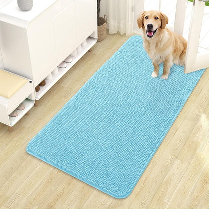 OLANLY Dog Door Mat for Muddy Paws 44x24, Absorbs Moisture and Dirt, Absorbent Non-Slip Washable